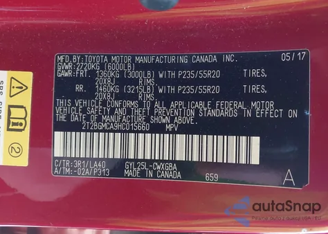 2017 Lexus Rx 450H из США, поврежденный, VIN 2T2BGMCA9HC015660